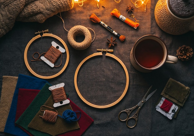 Zestaw nici i tamborków